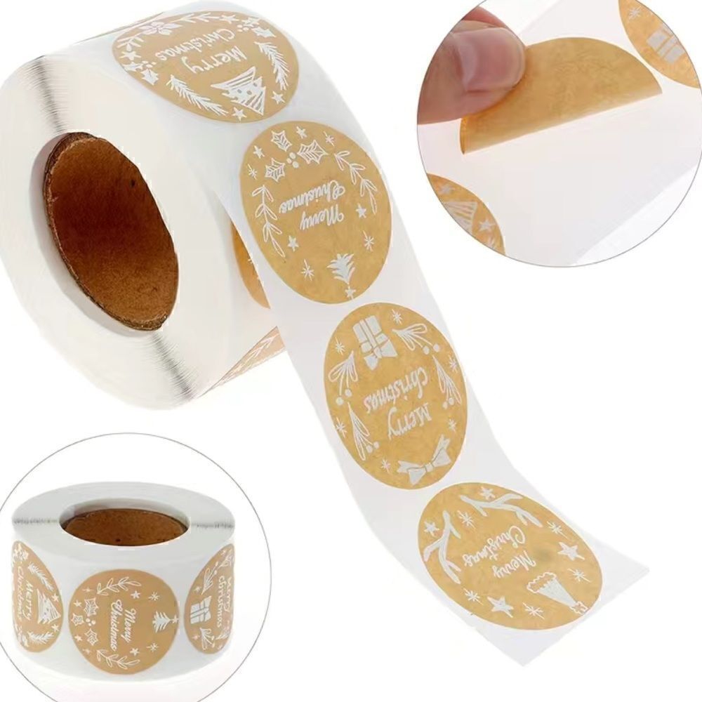 500pcs/roll Christmas Gift Wrapping Self-adhesive Sticker Labels